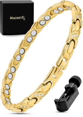 Magnetrx 850026912807 Ultra Strength Magnetic Bracelets For Women Double Magnet Stainle