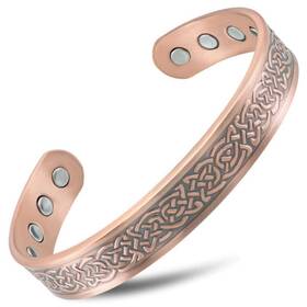 Magnetrx 850053885075 Stamped Shielded Knot Magnetic Copper Bracelet Cuff For Men