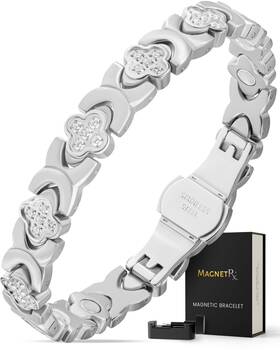 Magnetrx 850053885372 Magnetic Bracelets For Women Premium Four Leaf Clover Bracelet With Cryst