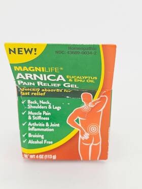 Magnilife 723122161243 Arnica Pain Relief Gel For Muscle Joint Back Neck 4oz