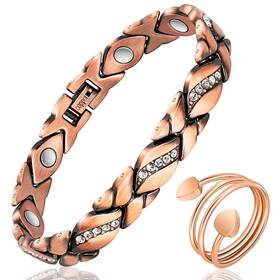C20301-b10303-mh Mahnco Copper Bracelets For Women Magnetic And Heart-shaped Lymph