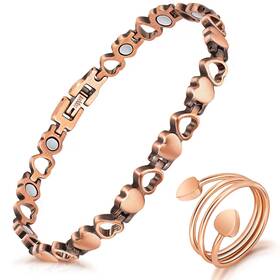 C20501-b10303 Mahnco Magnetic Copper Bracelets For Women Lymph Detox 100% Solid