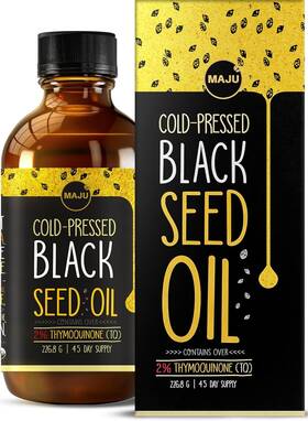Maju Superfoods 711181932652 Black Seed Oil - 3 Times Thymoquinone Cold-pressed 100% Turkish Cum