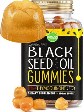 Maju Superfoods 851870008159 Majus Black Seed Oil Gummies 90ct Worlds 1st 2.5x Per Bso Gummy