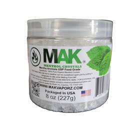 Mak 860012360031 Menthol Crystals 8 Oz Pure Organic 100% Natural In A Jar