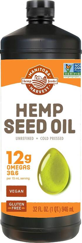 Manitoba Harvest 697658101045 Hemp Seed Oil Cold Pressed Premium Quality 12g Of Omega