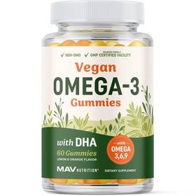 Mav Nutrition 850018273121 Omega 3 6 9 Dha Gummies Plant-based Triple Omegas From Algae Flaxseed S