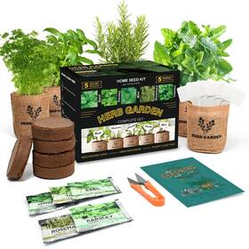 5hhl02 Meekear Indoor Herb Garden Starter Kit 5 Non-gmo Seeds - Basil Green