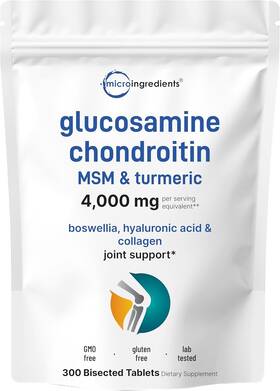 Micro Ingredients 850069023232 Msm And Turmeric With Glucosamine Chondroitin For Joint Health 300 Capsules