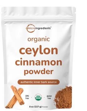 Micro Ingredients 850074438724 Organic Ceylon Cinnamon Powder 8 Oz Premium Sri Lanka Ounce Pack Of 1