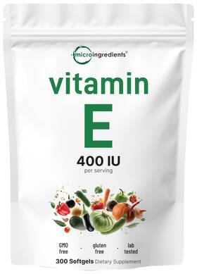 Ba-mi-vie300 Micro Ingredients Vitamin E 400iu 300 Softgels Pure Count Pack Of 1