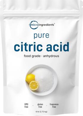 Microingredients 726084193871 Citric Acid 6 Pounds Food Grade Fine Granular Powder 100% Pure Concentrated