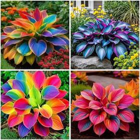 Lyj-1202-rg5724-06 Mixrug 302 Hosta Seeds Rainbow For Planting Outdoors Neon Mixed