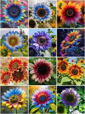 Lyj-cyy01454-0005 Mixrug Multi-colored Sunflower Seeds For Planting 100 Rare