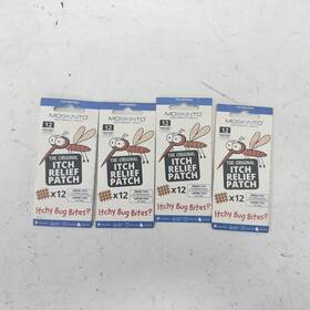 241201 Moskinto Lot Of 4 Packs Itch Relief Patches 12 Count Drug Free Bug Bite Kids