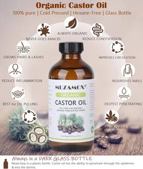 Muzamox 445025170148 Castor Oil Patches Disposable 40 Pcs Pack Wrap Organic Cotton For L
