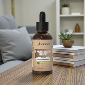 Mysuccus 810202796225 Alcohol Free Mushroom Tincture 9 Blend Glycerite Multiple Sizes