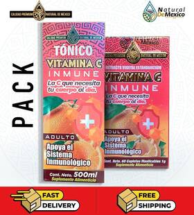 Ndm617261777925 Natural De Mexico Pack Drinkable Tonic 60 Caplets Vitamin C Immune For Adults