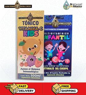 Ndm617261777956 Natural De Mexico Pack Drinkable Tonic Vitamin C Kids Childrens Multivitamin 60 Caplets Ndm