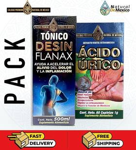 Ndm617261777994 Natural De Mexico Pack Desinflanax Drinkable Tonic Purine Metabolite Supplement 60 Caplets Ndm