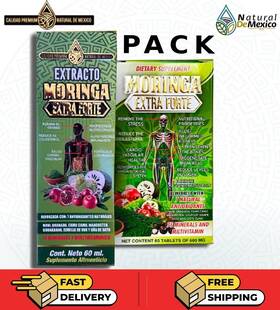 Ndm617261778007 Natural De Mexico Pack Moringa Extra Forte Extract 60ml 60 Capsules Ndm