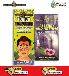 Ndm617261778052 Natural De Mexico Pack Sinusitis Drinkable Tonic Breathing Difficulties Supplement 60 Caplet Ndm
