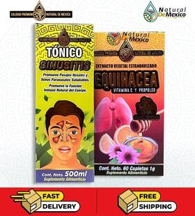 Ndm617261778069 Natural De Mexico Pack Sinusitis Drinkable Tonic Echinacea With Vitamin C And Propolis Suppl Ndm