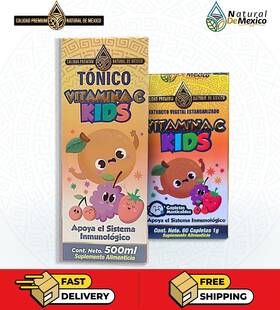 Ndm691028057376 Natural De Mexico Pack Drinkable Tonic Vitamin C Kids 60 Caplets Ndm