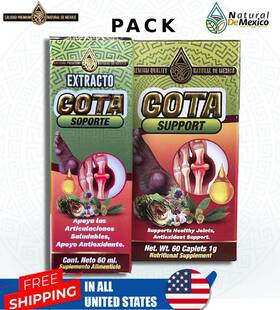 Ndm7502214714467 Natural De Mexico Pack Gota Support Extract 60ml Supplement 60 Caplets Ndm
