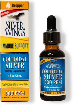 Natural Path Silver Wings 613405748110 Colloidal 500ppm Amber 1 Fl Oz Pack Of
