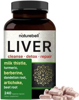 Naturebell 850040861983 Liver Advanced 240 Veggie Capsules Milk Thistle With Count Pack Of 1