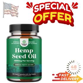 Natures Craft 850064398885 High Absorption Hemp Oil Capsules Vegan Omega 3 6 9 Joint Support 1000mg