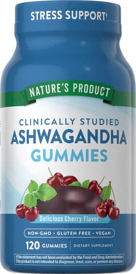 Natures Truth 840093123350 Ashwagandha Gummies Delicious Cherry 120