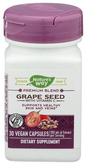 143209 Natures Way Grape Seed Extract With Vitamin C - 30 Vegan Capsules