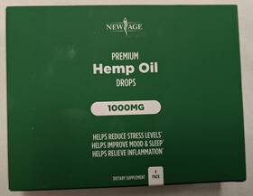 New Age 313041740782 Hemp Oil - 4 Pack All Natural Drops By 1000mg