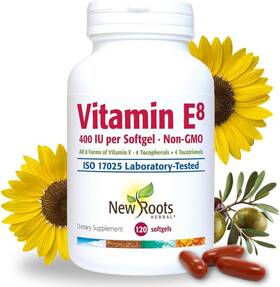 New Roots Herbal 628747110969 Vitamin E Supplement 400 Iu Capsules Organic All 8 Types Of Naturally