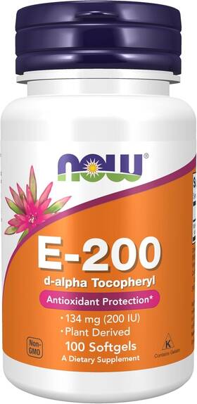 E-200 Now Foods 0825 Supplements Vitamin Iu D-alpha Tocopheryl Antioxidant