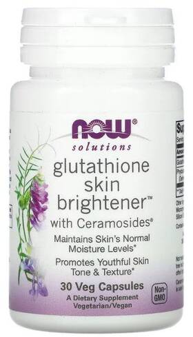 N3378 Now Solutions - Glutathione Skin Brightener With Ceramosides 30 Veg Capsules B