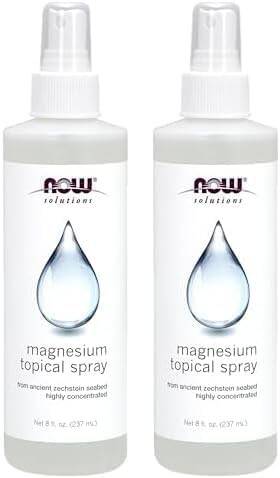 N7737-2 Now Solutions - Magnesium Topical Spray 8 Fl Oz 237 Ml By Now- 2 Pack