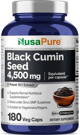Nusapure 313046979910 Full Spectrum Black Cumin Seed Extract 4500mg 180 Veggie Powder Caps E