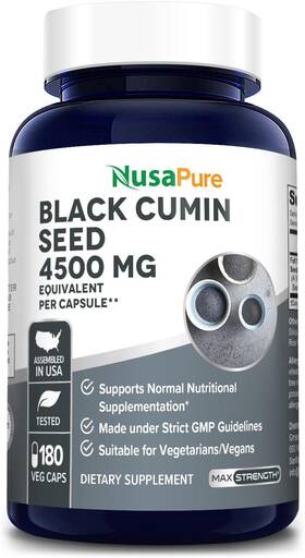 Nusapure 445047398315 Full Spectrum Black Cumin Seed Extract 4500mg 180 Veggie Powder Caps E