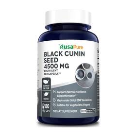 Nusapure 810030460282 Full Spectrum Black Cumin Seed Extract 4500mg 180 Veggie Powder Caps