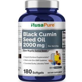 Nusapure 810030460350 Black Seed Oil 2000mg Per Serving - 180 Softgel Caps Non-gmo Gluten-