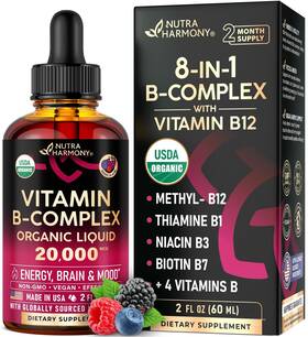 Nh-bcd-1023 Nutraharmony Usda Organic Vitamin B-complex B5 Pantothenic Acid B12 2 Fl Oz Pack Of 1