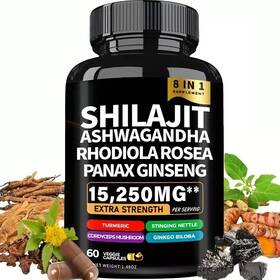 S1001 Nutri Nation Shilajit Multivitamin Turmeric Ashwagandha Ginger Cordyceps Mushrooms