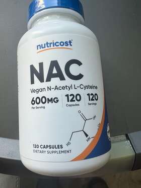 Nutricost 702669937665 N-acetyl L-cysteine Nac 600mg 120 Vegetarian Caps Non-gmo