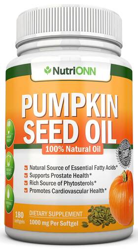Nutrionn 820103567596 Pumpkin Seed Oil - 1000mg 180 Softgels Cold-pressed Natural