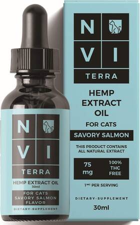 Nuvi Terra 445048272201 Hemp Oil For Cats 75 Mg - Organically Grown And Made In Usa Pet Relief Formula R