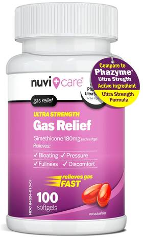 Nc-gr125-101 Nuvicare Ultra Strength Gas Relief - Simethicone 100 Softgels Pack Of 1