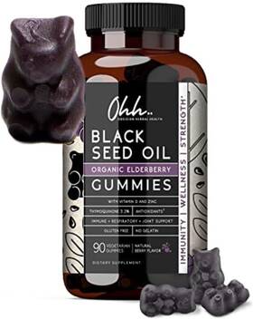 Og011-0006 Obsidian Herbal Health Ohh.. Organic 3 Times Ethiopian And Turkish Black Seed Oil Elderberry